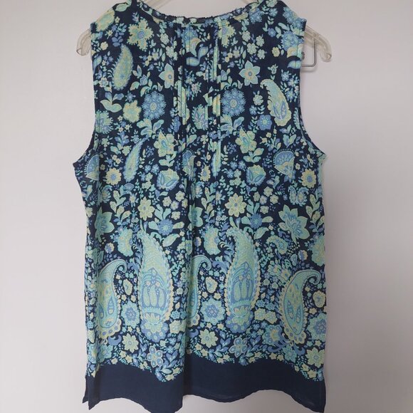 Talbots Paisley Floral Sleeveless Shirt Top Blouse Women’s,  Size XS - Picture 4 of 5
